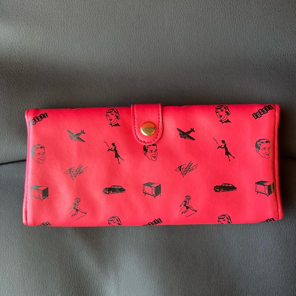 Vintage Fossil jewelry travel trifold: excellent condition